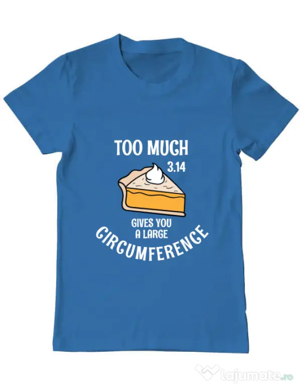 Tricou ADLER barbat Too much pie Albastru azuriu