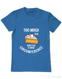 Tricou ADLER barbat Too much pie Albastru azuriu