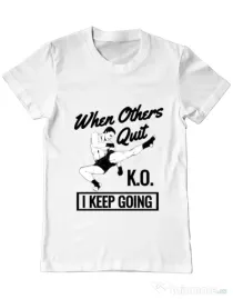 Tricou ADLER barbat I keep going Alb