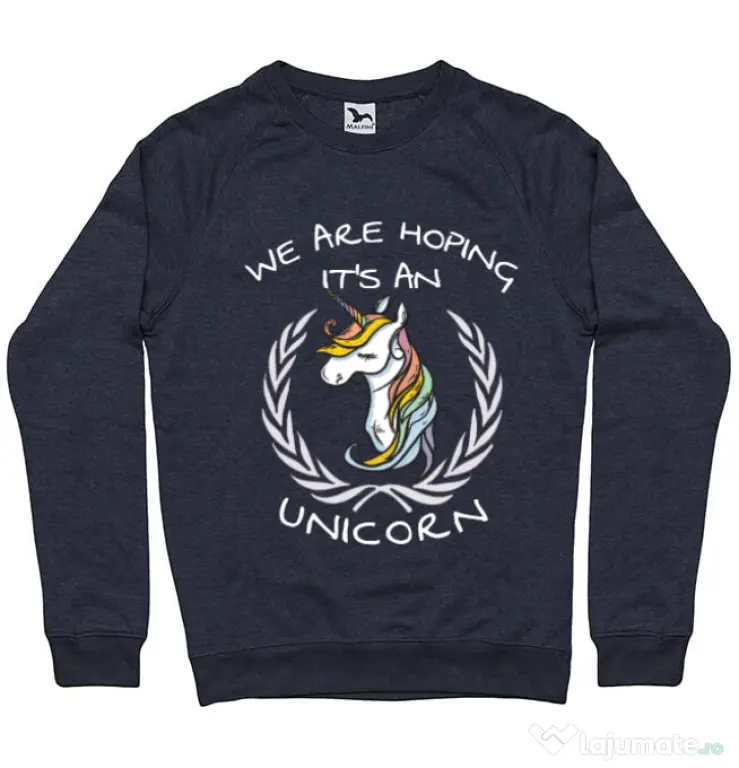 Bluza ADLER barbat Hoping for an unicorn Denim inchis