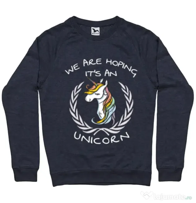 Bluza ADLER barbat Hoping for an unicorn Denim inchis