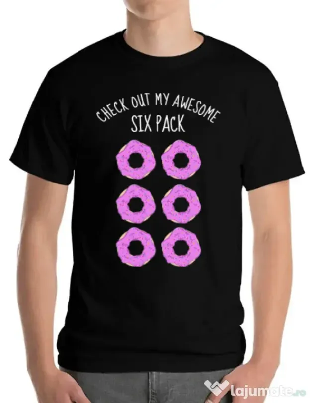 Tricou ADLER barbat Awesome sixpack Negru