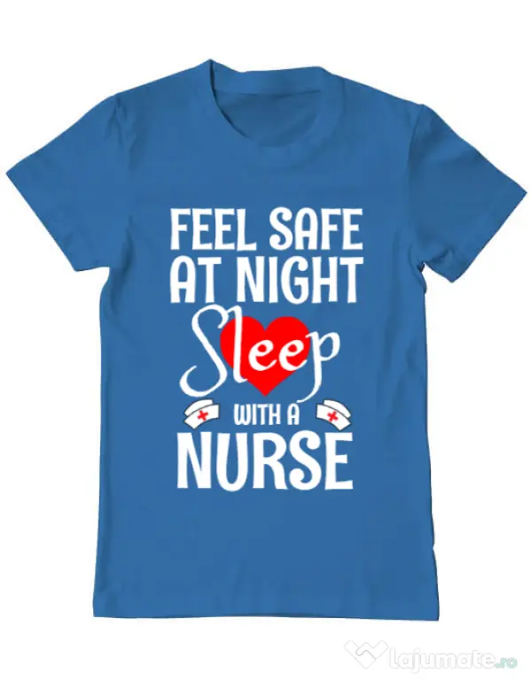 Tricou ADLER barbat Feel safe at night Albastru azuriu
