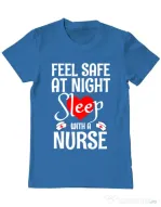 Tricou ADLER barbat Feel safe at night Albastru azuriu
