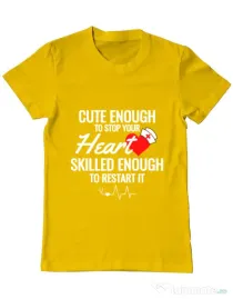 Tricou ADLER barbat Cute enough Galben