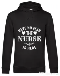 Hoodie barbat cu gluga The nurse is here Negru