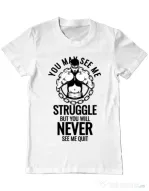 Tricou ADLER barbat Never quit Alb