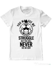 Tricou ADLER barbat Never quit Alb