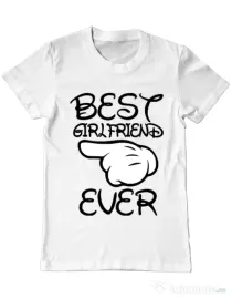 Tricou ADLER barbat Best girlfriend ever Alb