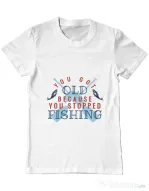 Tricou ADLER barbat You stopped fishing Alb