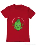 Tricou ADLER barbat Chicks love vegans Rosu