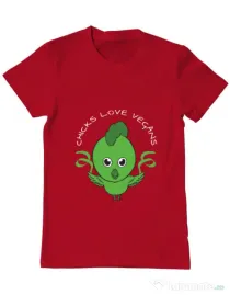 Tricou ADLER barbat Chicks love vegans Rosu