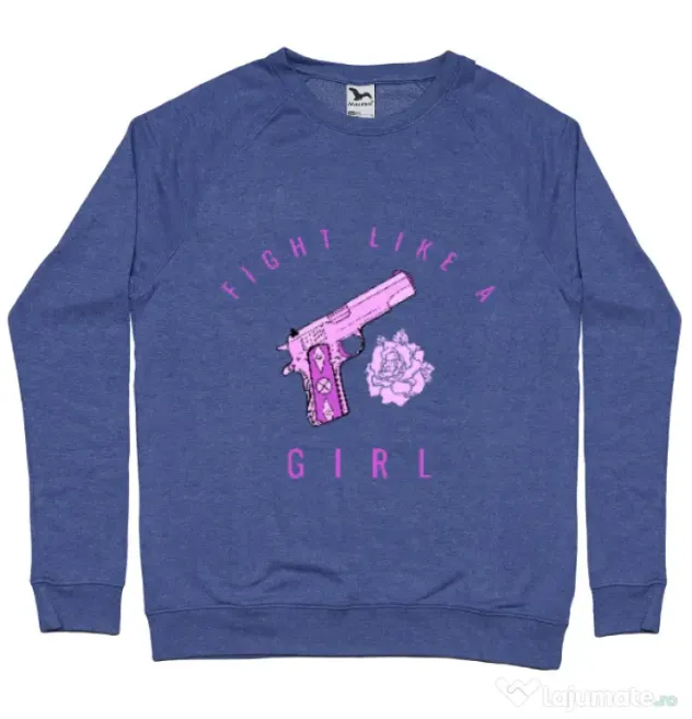 Bluza ADLER barbat Fight like a girl Albastru melanj