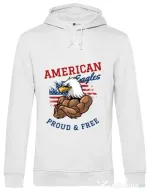 Hoodie barbat cu gluga American eagles Alb