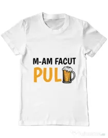 Tricou ADLER barbat M-am facut pulbere Alb