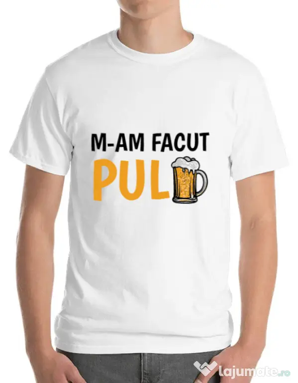 Tricou ADLER barbat M-am facut pulbere Alb