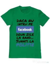 Tricou ADLER barbat Sunati la politie Verde mediu