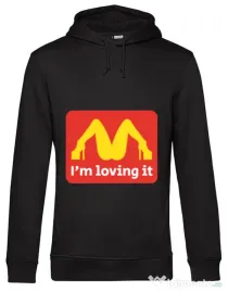 Hoodie barbat cu gluga I'm loving it Negru