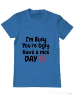 Tricou ADLER barbat I am busy Albastru azuriu
