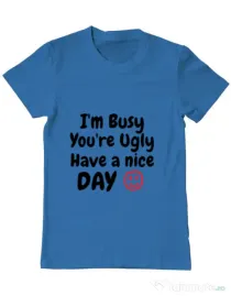 Tricou ADLER barbat I am busy Albastru azuriu