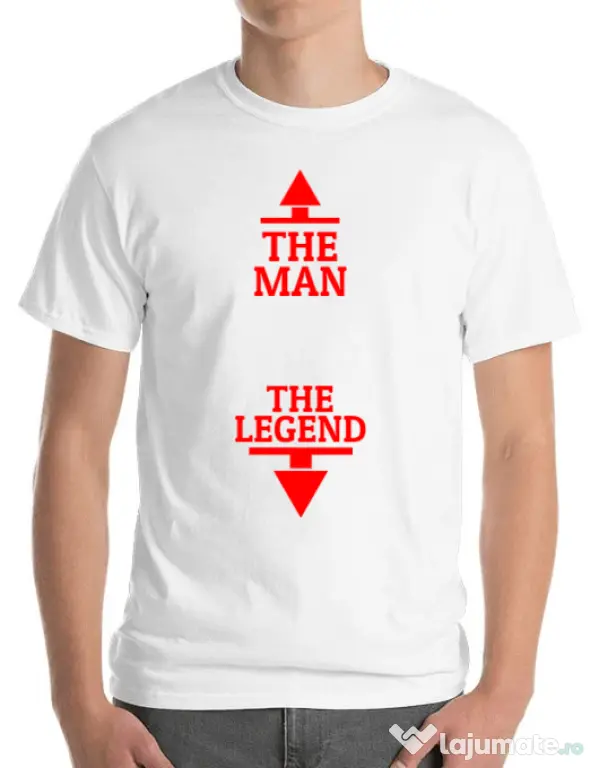 Tricou ADLER barbat The man the legend Alb