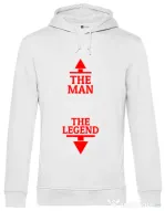 Hoodie barbat cu gluga The man the legend Alb