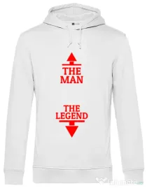 Hoodie barbat cu gluga The man the legend Alb
