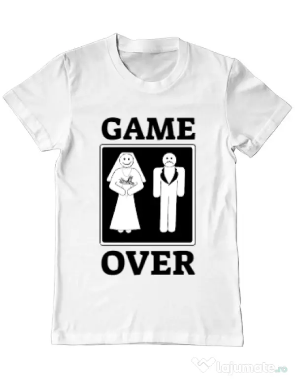 Tricou ADLER barbat Game over Alb