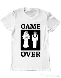 Tricou ADLER barbat Game over Alb