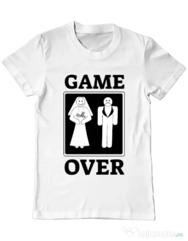 Tricou ADLER barbat Game over Alb