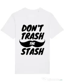 Tricou STANLEY STELLA barbat Do not trash the stash Alb