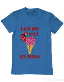 Tricou ADLER barbat Lick me until ice cream Albastru azuriu