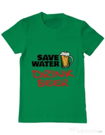 Tricou ADLER barbat Save water Verde mediu