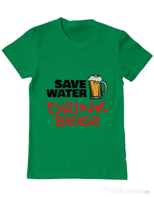 Tricou ADLER barbat Save water Verde mediu