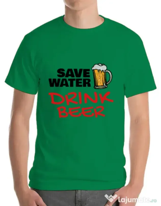Tricou ADLER barbat Save water Verde mediu