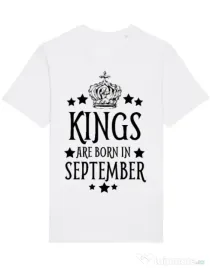 Tricou STANLEY STELLA barbat Kings are born in september Alb