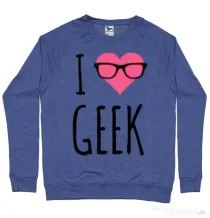 Bluza ADLER barbat I love geek Albastru melanj