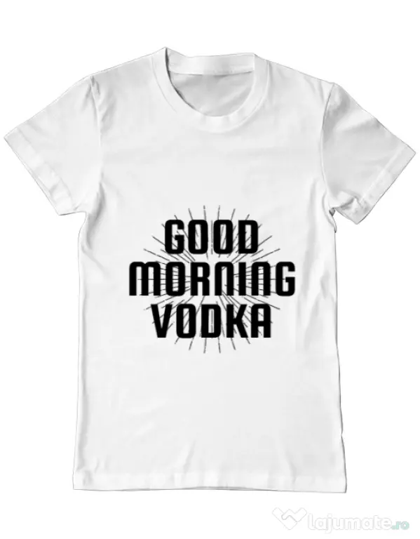 Tricou ADLER barbat Good morning vodka Alb