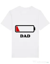 Tricou STANLEY STELLA barbat Dad battery Alb