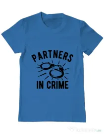 Tricou ADLER barbat Partners in crime 1 Albastru azuriu