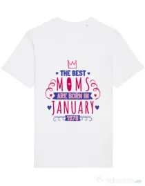 Tricou STANLEY STELLA barbat The best moms January Alb