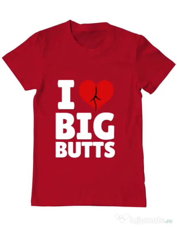Tricou ADLER barbat I love big butts Rosu