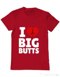 Tricou ADLER barbat I love big butts Rosu
