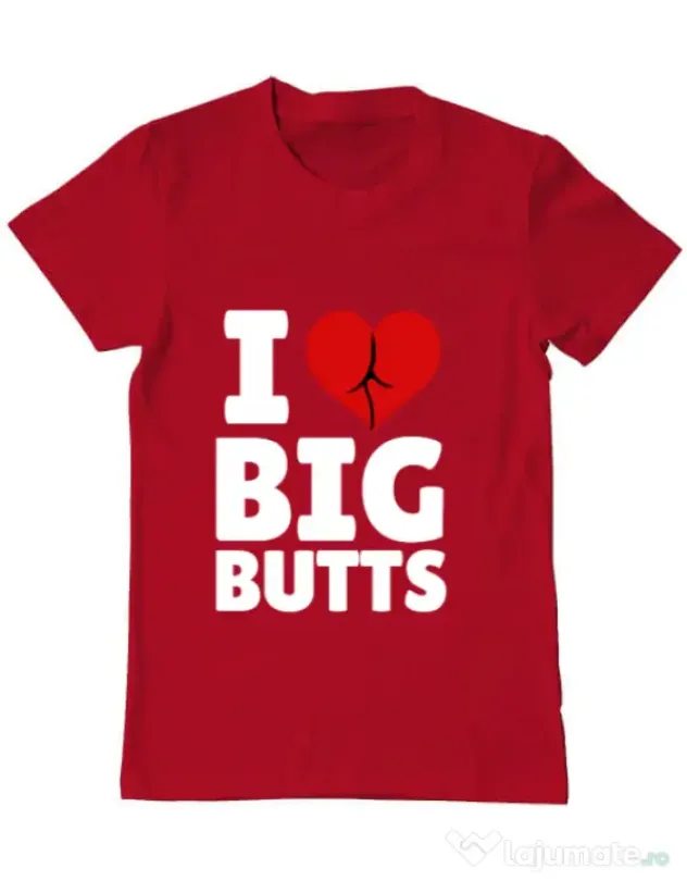 Tricou ADLER barbat I love big butts Rosu