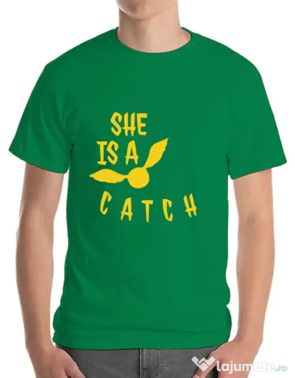 Tricou ADLER barbat She is a catch Verde mediu