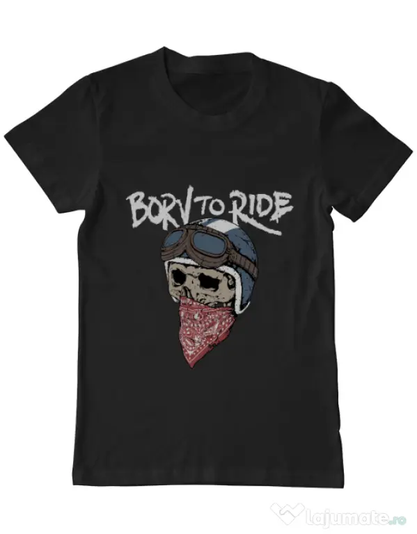 Tricou ADLER barbat Born to ride Negru