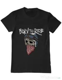 Tricou ADLER barbat Born to ride Negru