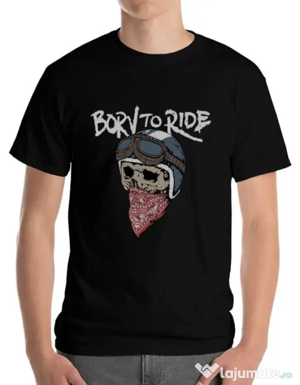 Tricou ADLER barbat Born to ride Negru