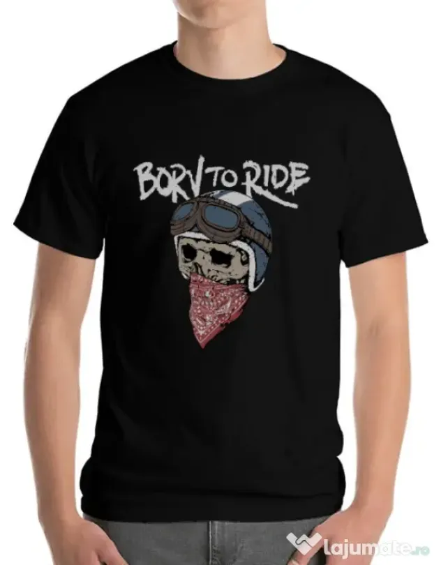 Tricou ADLER barbat Born to ride Negru