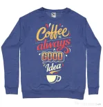 Bluza ADLER barbat Coffee is always a good idea Albastru melanj